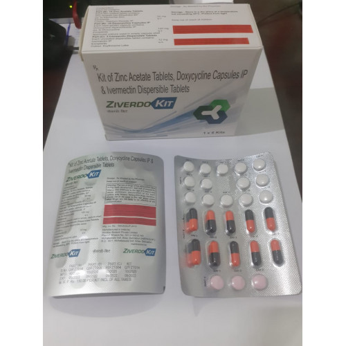 Набор Ziverdo Kit - содержит диспергируемые таблетки ивермектин 12 мг. ацетат цинка 50 мг, доксициклин 100 мг.